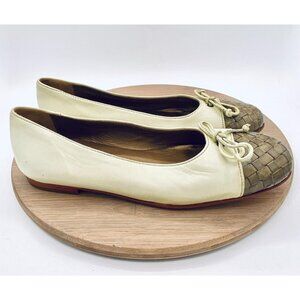 Tommy Bahama Shoes Womens 10 Beige Leather Ballet Flats Cap